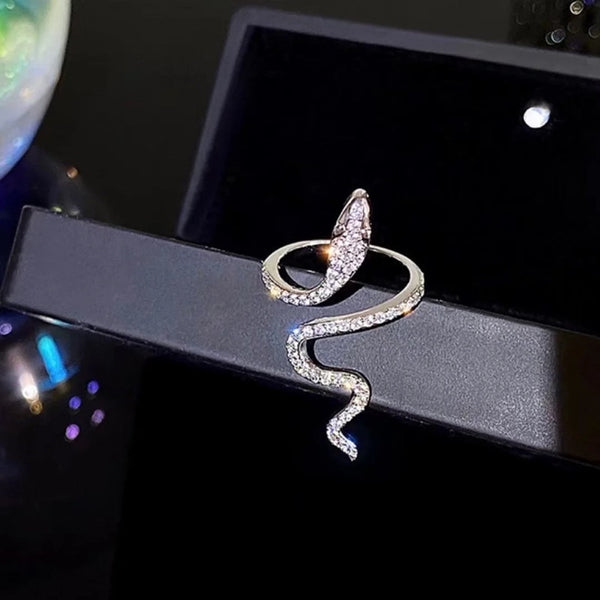 Rhinestone Snake Ring (adjustable)